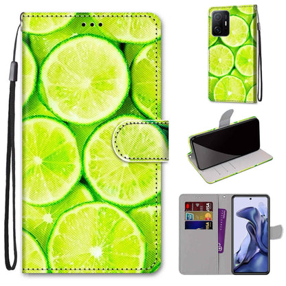 Coloured Drawing Cross Texture Horizontal Flip PU Phone Leather Case with Holder & Card Slots & Wallet & Lanyard(Colorful Layer, For Xiaomi Mi 11T / 11T Pro