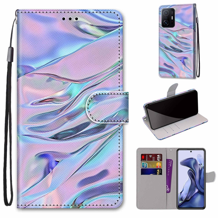 Coloured Drawing Cross Texture Horizontal Flip PU Phone Leather Case with Holder & Card Slots & Wallet & Lanyard(Colorful Layer, For Xiaomi Mi 11T / 11T Pro