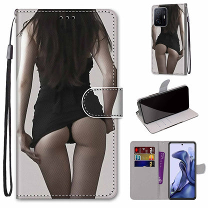 Coloured Drawing Cross Texture Horizontal Flip PU Phone Leather Case with Holder & Card Slots & Wallet & Lanyard(Colorful Layer, For Xiaomi Mi 11T / 11T Pro