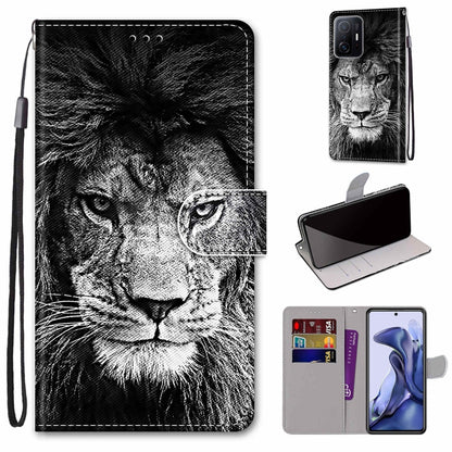 Coloured Drawing Cross Texture Horizontal Flip PU Phone Leather Case with Holder & Card Slots & Wallet & Lanyard(Colorful Layer, For Xiaomi Mi 11T / 11T Pro