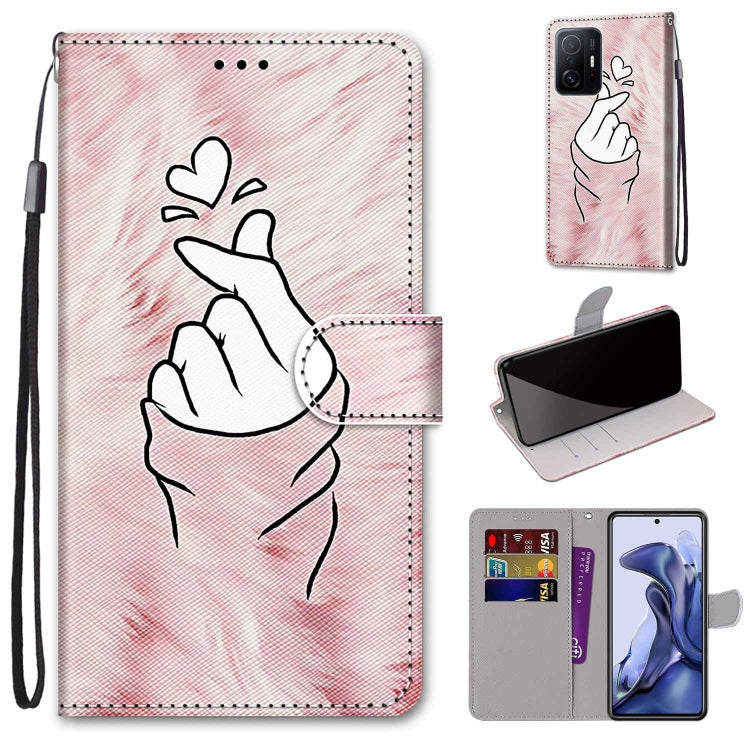 Coloured Drawing Cross Texture Horizontal Flip PU Phone Leather Case with Holder & Card Slots & Wallet & Lanyard(Colorful Layer, For Xiaomi Mi 11T / 11T Pro