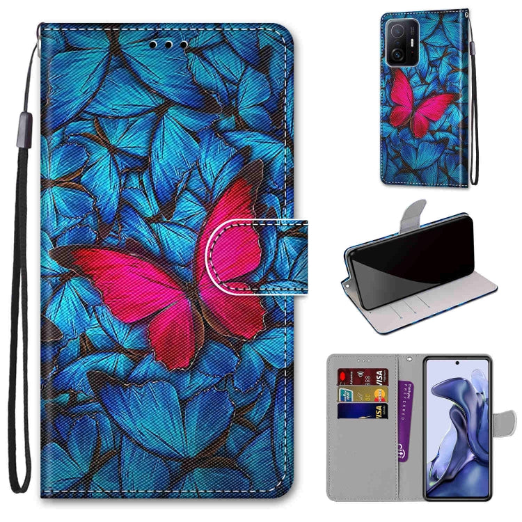 Coloured Drawing Cross Texture Horizontal Flip PU Phone Leather Case with Holder & Card Slots & Wallet & Lanyard(Colorful Layer, For Xiaomi Mi 11T / 11T Pro