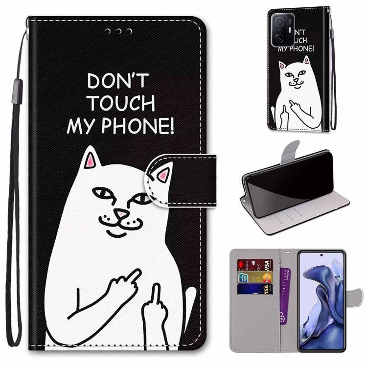 Coloured Drawing Cross Texture Horizontal Flip PU Phone Leather Case with Holder & Card Slots & Wallet & Lanyard(Colorful Layer, For Xiaomi Mi 11T / 11T Pro