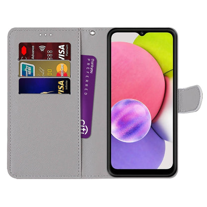 Coloured Drawing Cross Texture Horizontal Flip PU Phone Leather Case with Holder & Card Slots & Wallet & Lanyard(Colorful Layer, For Samsung Galaxy A03s 166mm Version