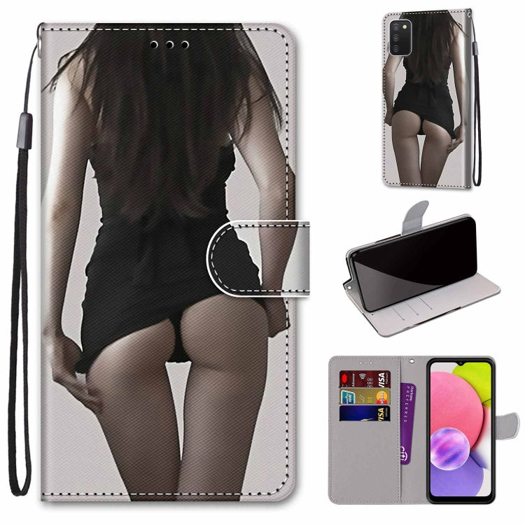 Coloured Drawing Cross Texture Horizontal Flip PU Phone Leather Case with Holder & Card Slots & Wallet & Lanyard(Colorful Layer, For Samsung Galaxy A03s 166mm Version