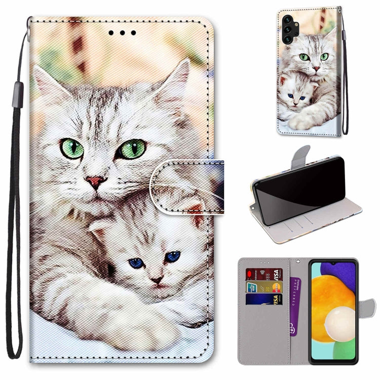 Coloured Drawing Cross Texture Horizontal Flip PU Phone Leather Case with Holder & Card Slots & Wallet & Lanyard(Colorful Layer, For Samsung Galaxy A13 4G