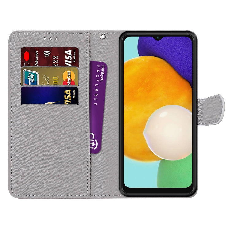 Coloured Drawing Cross Texture Horizontal Flip PU Phone Leather Case with Holder & Card Slots & Wallet & Lanyard(Colorful Layer, For Samsung Galaxy A13 5G