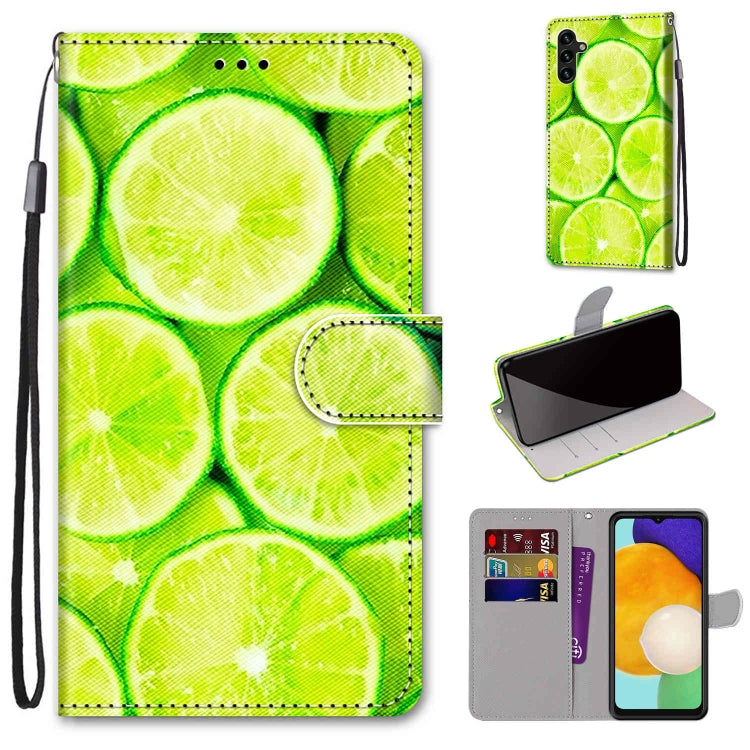 Coloured Drawing Cross Texture Horizontal Flip PU Phone Leather Case with Holder & Card Slots & Wallet & Lanyard(Colorful Layer, For Samsung Galaxy A13 5G