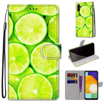 Coloured Drawing Cross Texture Horizontal Flip PU Phone Leather Case with Holder & Card Slots & Wallet & Lanyard(Colorful Layer, For Samsung Galaxy A13 5G