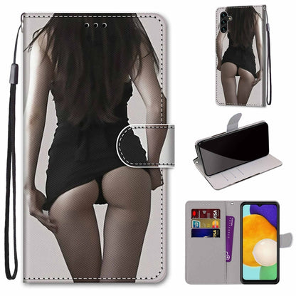 Coloured Drawing Cross Texture Horizontal Flip PU Phone Leather Case with Holder & Card Slots & Wallet & Lanyard(Colorful Layer, For Samsung Galaxy A13 5G