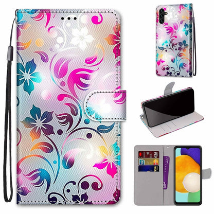 Coloured Drawing Cross Texture Horizontal Flip PU Phone Leather Case with Holder & Card Slots & Wallet & Lanyard(Colorful Layer, For Samsung Galaxy A13 5G