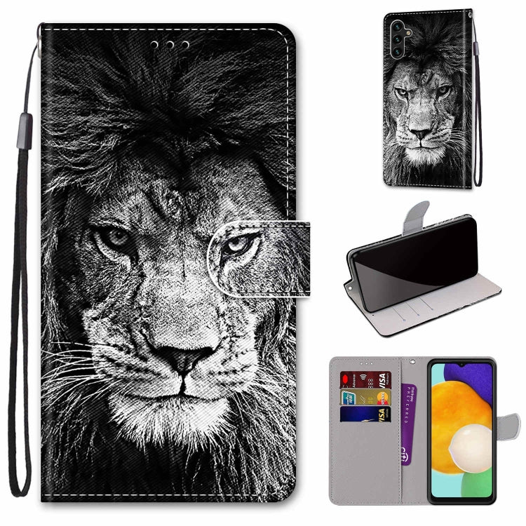 Coloured Drawing Cross Texture Horizontal Flip PU Phone Leather Case with Holder & Card Slots & Wallet & Lanyard(Colorful Layer, For Samsung Galaxy A13 5G