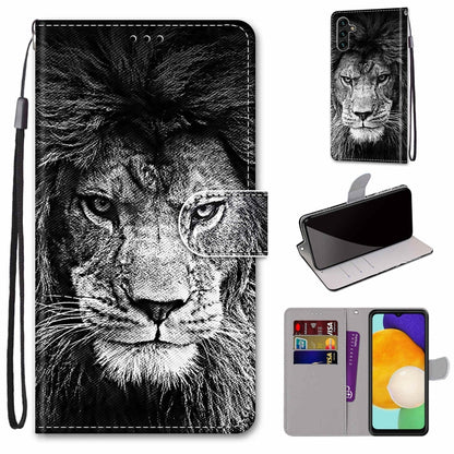 Coloured Drawing Cross Texture Horizontal Flip PU Phone Leather Case with Holder & Card Slots & Wallet & Lanyard(Colorful Layer, For Samsung Galaxy A13 5G