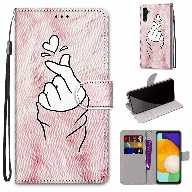 Coloured Drawing Cross Texture Horizontal Flip PU Phone Leather Case with Holder & Card Slots & Wallet & Lanyard(Colorful Layer, For Samsung Galaxy A13 5G