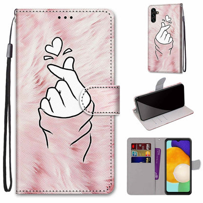 Coloured Drawing Cross Texture Horizontal Flip PU Phone Leather Case with Holder & Card Slots & Wallet & Lanyard(Colorful Layer, For Samsung Galaxy A13 5G