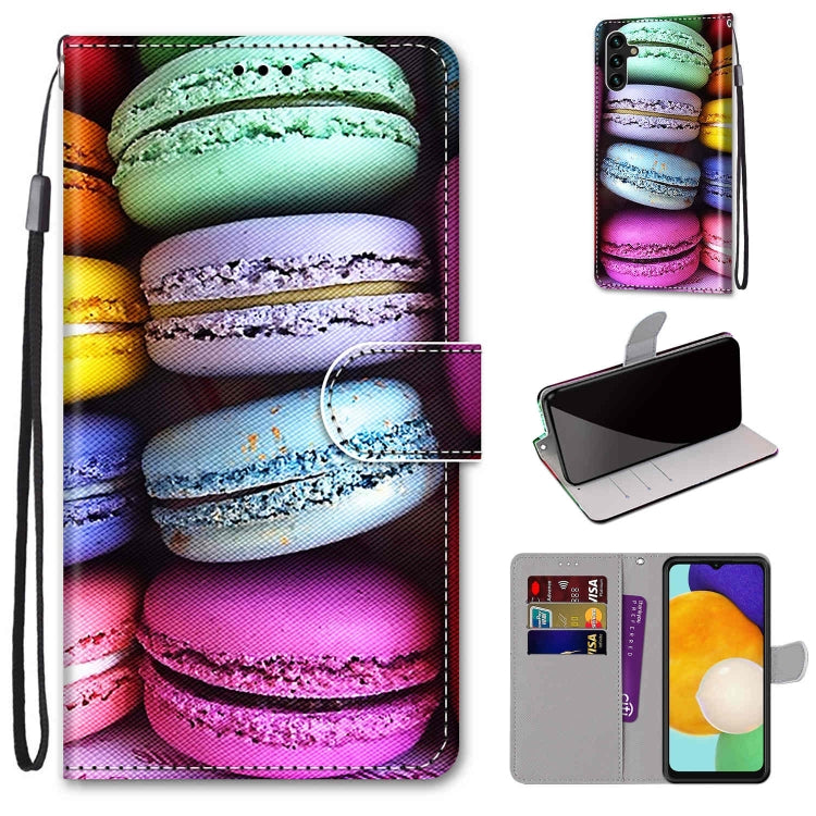 Coloured Drawing Cross Texture Horizontal Flip PU Phone Leather Case with Holder & Card Slots & Wallet & Lanyard(Colorful Layer, For Samsung Galaxy A13 5G