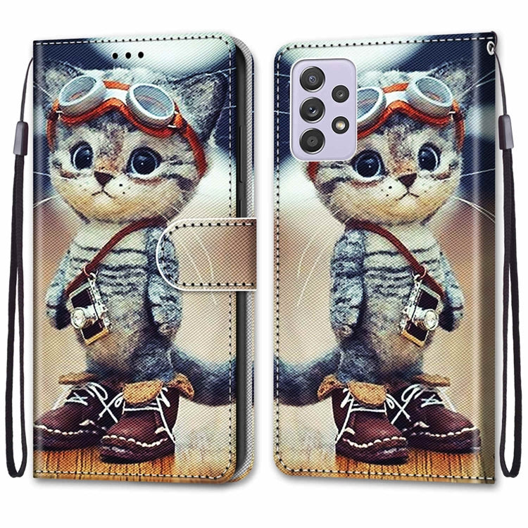 Coloured Drawing Cross Texture Horizontal Flip PU Phone Leather Case with Holder & Card Slots & Wallet & Lanyard(Colorful Layer, For Samsung Galaxy A33 5G