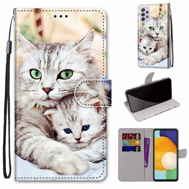 Coloured Drawing Cross Texture Horizontal Flip PU Phone Leather Case with Holder & Card Slots & Wallet & Lanyard(Colorful Layer, For Samsung Galaxy A33 5G