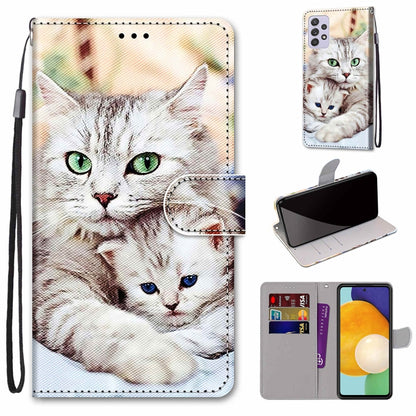 Coloured Drawing Cross Texture Horizontal Flip PU Phone Leather Case with Holder & Card Slots & Wallet & Lanyard(Colorful Layer, For Samsung Galaxy A33 5G