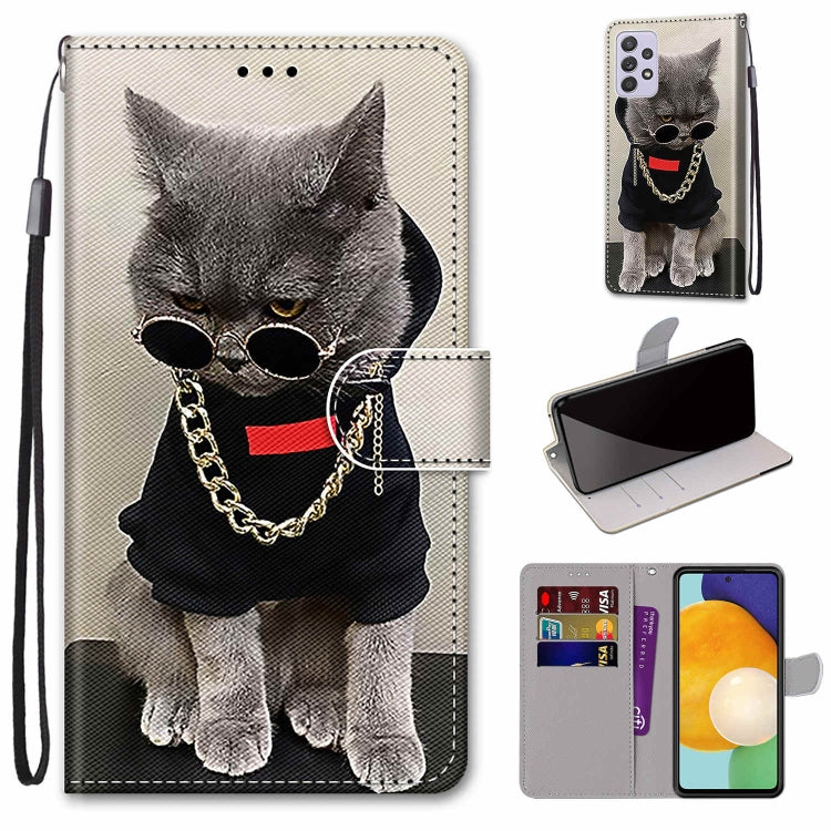 Coloured Drawing Cross Texture Horizontal Flip PU Phone Leather Case with Holder & Card Slots & Wallet & Lanyard(Colorful Layer, For Samsung Galaxy A33 5G