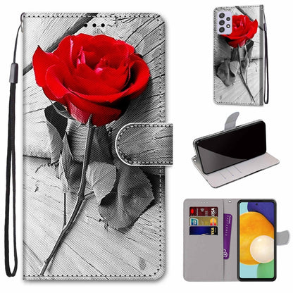 Coloured Drawing Cross Texture Horizontal Flip PU Phone Leather Case with Holder & Card Slots & Wallet & Lanyard(Colorful Layer, For Samsung Galaxy A33 5G
