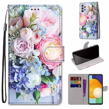 Coloured Drawing Cross Texture Horizontal Flip PU Phone Leather Case with Holder & Card Slots & Wallet & Lanyard(Colorful Layer, For Samsung Galaxy A33 5G