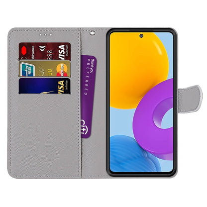 Coloured Drawing Cross Texture Horizontal Flip PU Phone Leather Case with Holder & Card Slots & Wallet & Lanyard(Colorful Layer, For Samsung Galaxy M52 5G