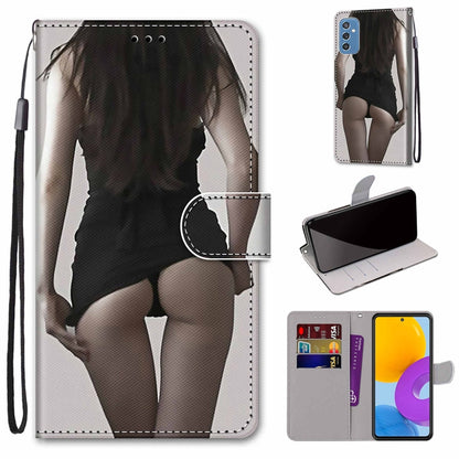 Coloured Drawing Cross Texture Horizontal Flip PU Phone Leather Case with Holder & Card Slots & Wallet & Lanyard(Colorful Layer, For Samsung Galaxy M52 5G