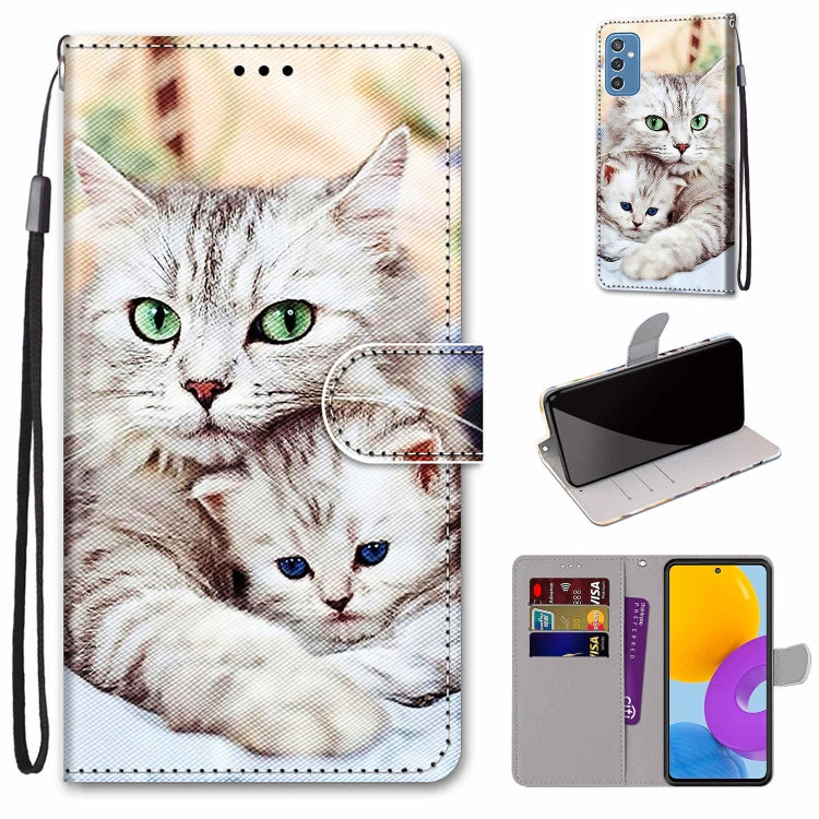 Coloured Drawing Cross Texture Horizontal Flip PU Phone Leather Case with Holder & Card Slots & Wallet & Lanyard(Colorful Layer, For Samsung Galaxy M52 5G