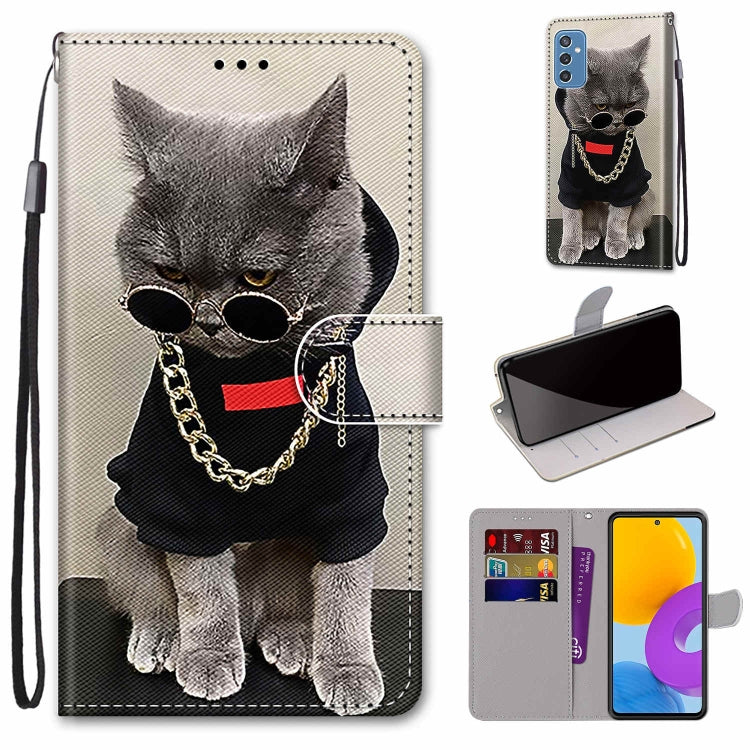 Coloured Drawing Cross Texture Horizontal Flip PU Phone Leather Case with Holder & Card Slots & Wallet & Lanyard(Colorful Layer, For Samsung Galaxy M52 5G