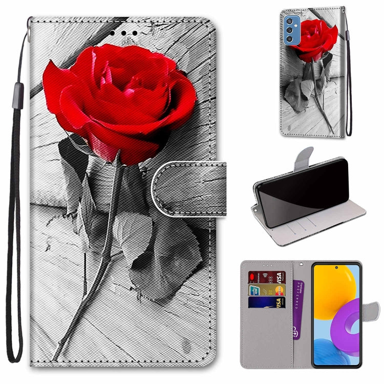 Coloured Drawing Cross Texture Horizontal Flip PU Phone Leather Case with Holder & Card Slots & Wallet & Lanyard(Colorful Layer, For Samsung Galaxy M52 5G
