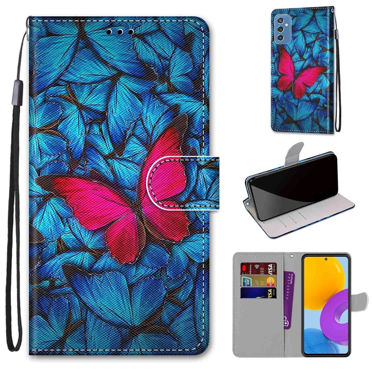 Coloured Drawing Cross Texture Horizontal Flip PU Phone Leather Case with Holder & Card Slots & Wallet & Lanyard(Colorful Layer, For Samsung Galaxy M52 5G