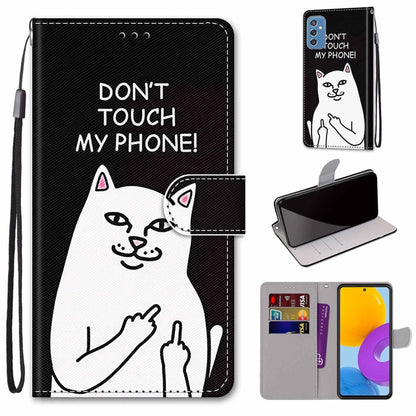 Coloured Drawing Cross Texture Horizontal Flip PU Phone Leather Case with Holder & Card Slots & Wallet & Lanyard(Colorful Layer, For Samsung Galaxy M52 5G
