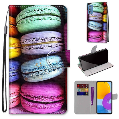 Coloured Drawing Cross Texture Horizontal Flip PU Phone Leather Case with Holder & Card Slots & Wallet & Lanyard(Colorful Layer, For Samsung Galaxy M52 5G