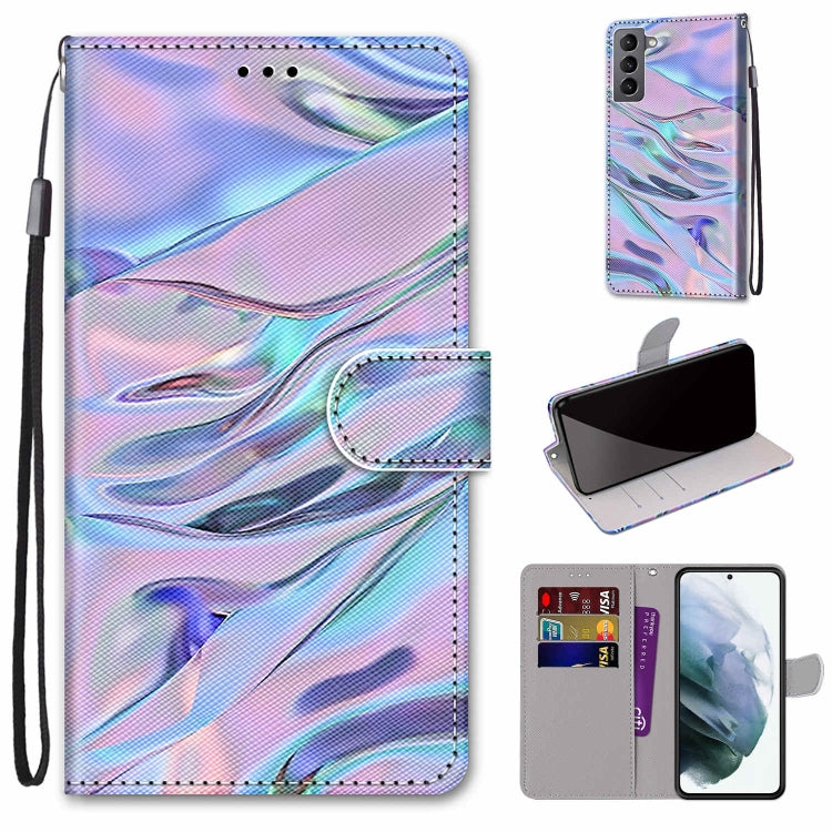 Coloured Drawing Cross Texture Horizontal Flip PU Phone Leather Case with Holder & Card Slots & Wallet & Lanyard(Colorful Layer, For Samsung Galaxy S22 5G