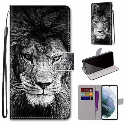 Coloured Drawing Cross Texture Horizontal Flip PU Phone Leather Case with Holder & Card Slots & Wallet & Lanyard(Colorful Layer, For Samsung Galaxy S22 5G