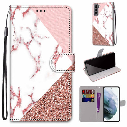 Coloured Drawing Cross Texture Horizontal Flip PU Phone Leather Case with Holder & Card Slots & Wallet & Lanyard(Colorful Layer, For Samsung Galaxy S22 5G