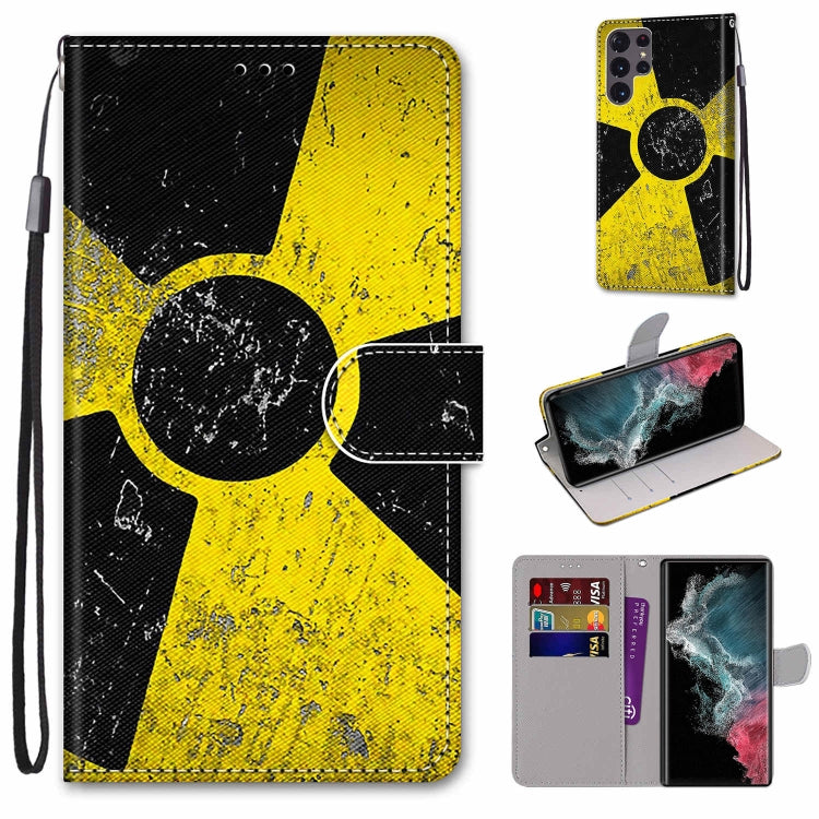 Coloured Drawing Cross Texture Horizontal Flip PU Phone Leather Case with Holder & Card Slots & Wallet & Lanyard(Colorful Layer, For Samsung Galaxy S22 Ultra 5G