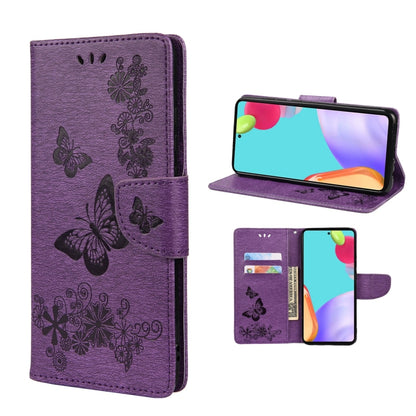 Butterfly Embossed Horizontal Flip Leather Phone Case with Card Slot & Holder, For Samsung Galaxy A33 5G, For Samsung Galaxy A53 5G, For Xiaomi Redmi Note 11 Pro