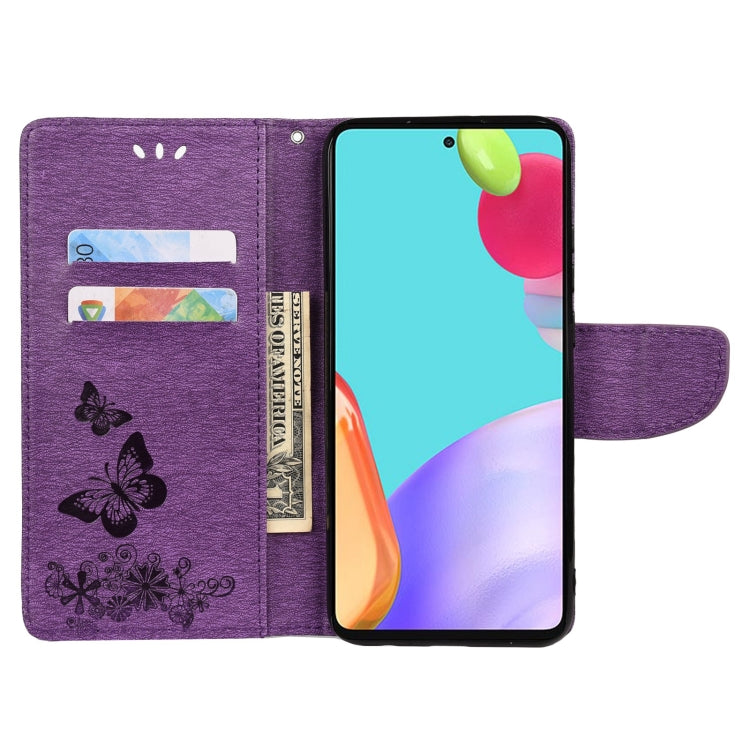 Butterfly Embossed Horizontal Flip Leather Phone Case with Card Slot & Holder, For Samsung Galaxy A33 5G, For Samsung Galaxy A53 5G, For Xiaomi Redmi Note 11 Pro