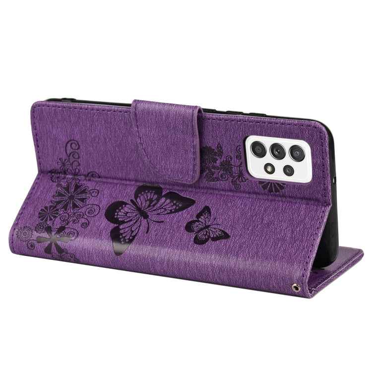 Butterfly Embossed Horizontal Flip Leather Phone Case with Card Slot & Holder, For Samsung Galaxy A33 5G, For Samsung Galaxy A53 5G, For Xiaomi Redmi Note 11 Pro