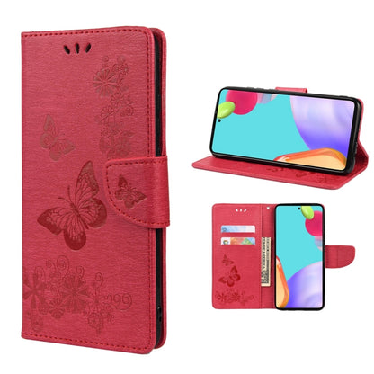 Butterfly Embossed Horizontal Flip Leather Phone Case with Card Slot & Holder, For Samsung Galaxy A33 5G, For Samsung Galaxy A53 5G, For Xiaomi Redmi Note 11 Pro
