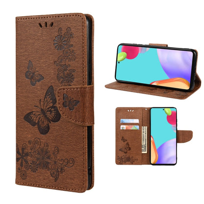 Butterfly Embossed Horizontal Flip Leather Phone Case with Card Slot & Holder, For Samsung Galaxy A33 5G, For Samsung Galaxy A53 5G, For Xiaomi Redmi Note 11 Pro