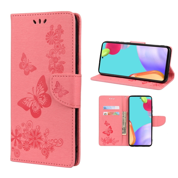 Butterfly Embossed Horizontal Flip Leather Phone Case with Card Slot & Holder, For Samsung Galaxy A33 5G, For Samsung Galaxy A53 5G, For Xiaomi Redmi Note 11 Pro