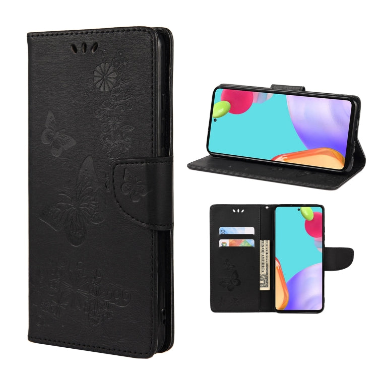 Butterfly Embossed Horizontal Flip Leather Phone Case with Card Slot & Holder, For Samsung Galaxy A33 5G, For Samsung Galaxy A53 5G, For Xiaomi Redmi Note 11 Pro