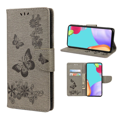 Butterfly Embossed Horizontal Flip Leather Phone Case with Card Slot & Holder, For Samsung Galaxy A33 5G, For Samsung Galaxy A53 5G, For Xiaomi Redmi Note 11 Pro