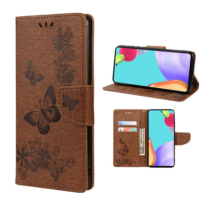 Butterfly Embossed Horizontal Flip Leather Phone Case with Card Slot & Holder, For Samsung Galaxy A33 5G, For Samsung Galaxy A53 5G, For Xiaomi Redmi Note 11 Pro