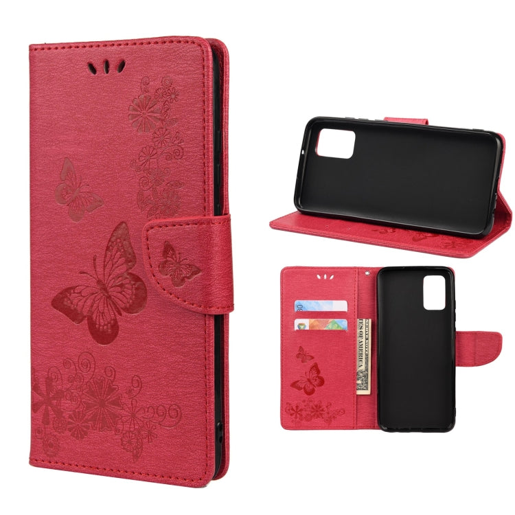 Butterfly Embossed Horizontal Flip Leather Phone Case with Card Slot & Holder, For Xiaomi Redmi Note 11 5G