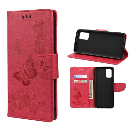 Butterfly Embossed Horizontal Flip Leather Phone Case with Card Slot & Holder, For Xiaomi Redmi Note 11 5G