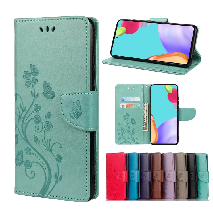 Butterfly Flower Pattern Horizontal Flip Leather Phone Case with Card Slot & Holder, For Samsung Galaxy A33 5G, For Samsung Galaxy A53 5G, For Xiaomi Redmi Note 11 Pro